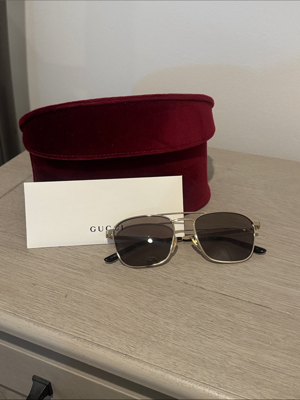 Authentic Gucci Gold Frame Sunglasses
